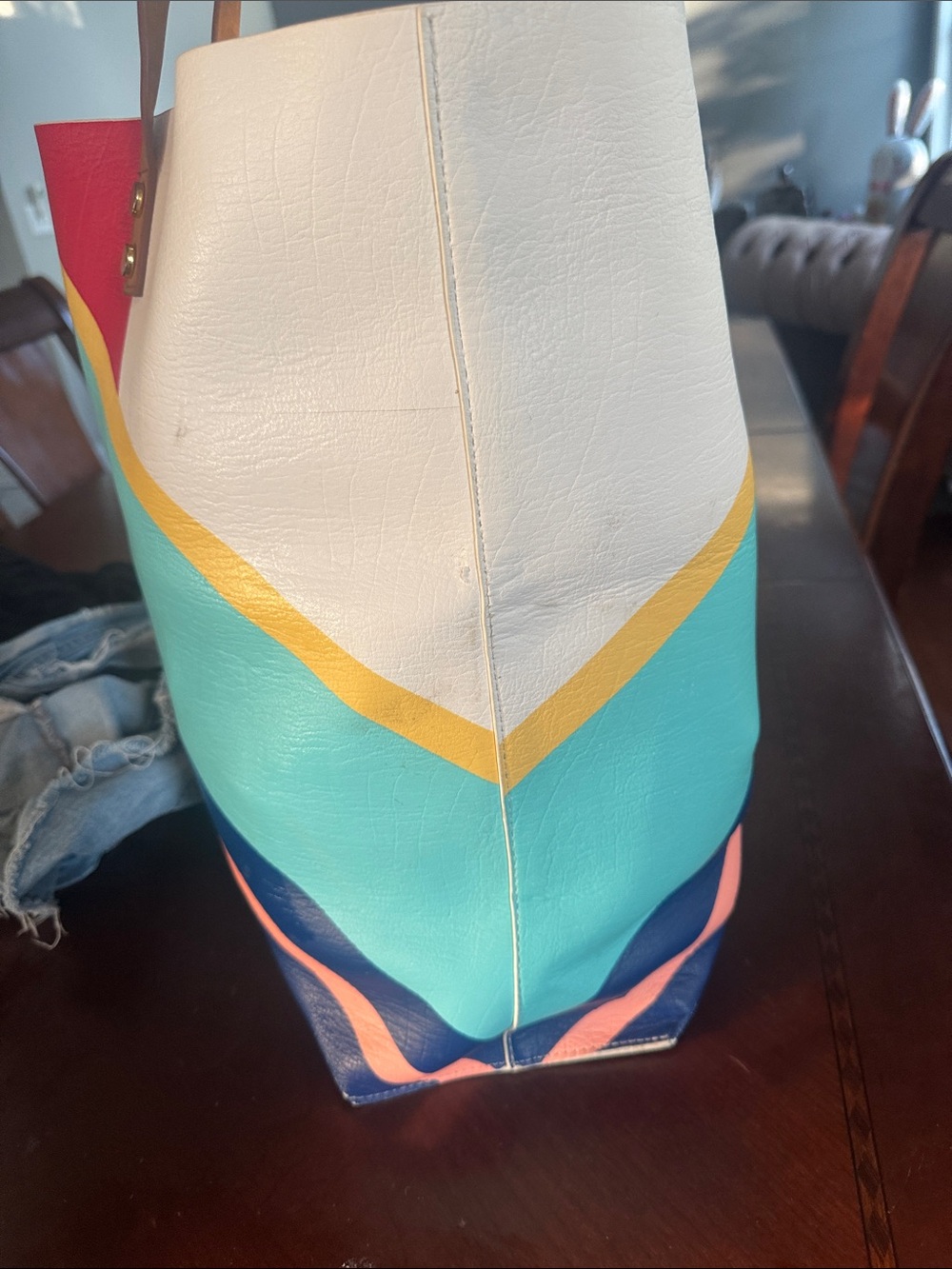 Mossimo Supply Co. White Multi-Color Geometric Tote - Picture 3 of 11